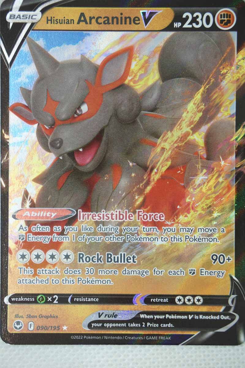Pokémon Hisuian Arcanine V 090/195 - Pokemon kort - V kort - Pocket Monster.