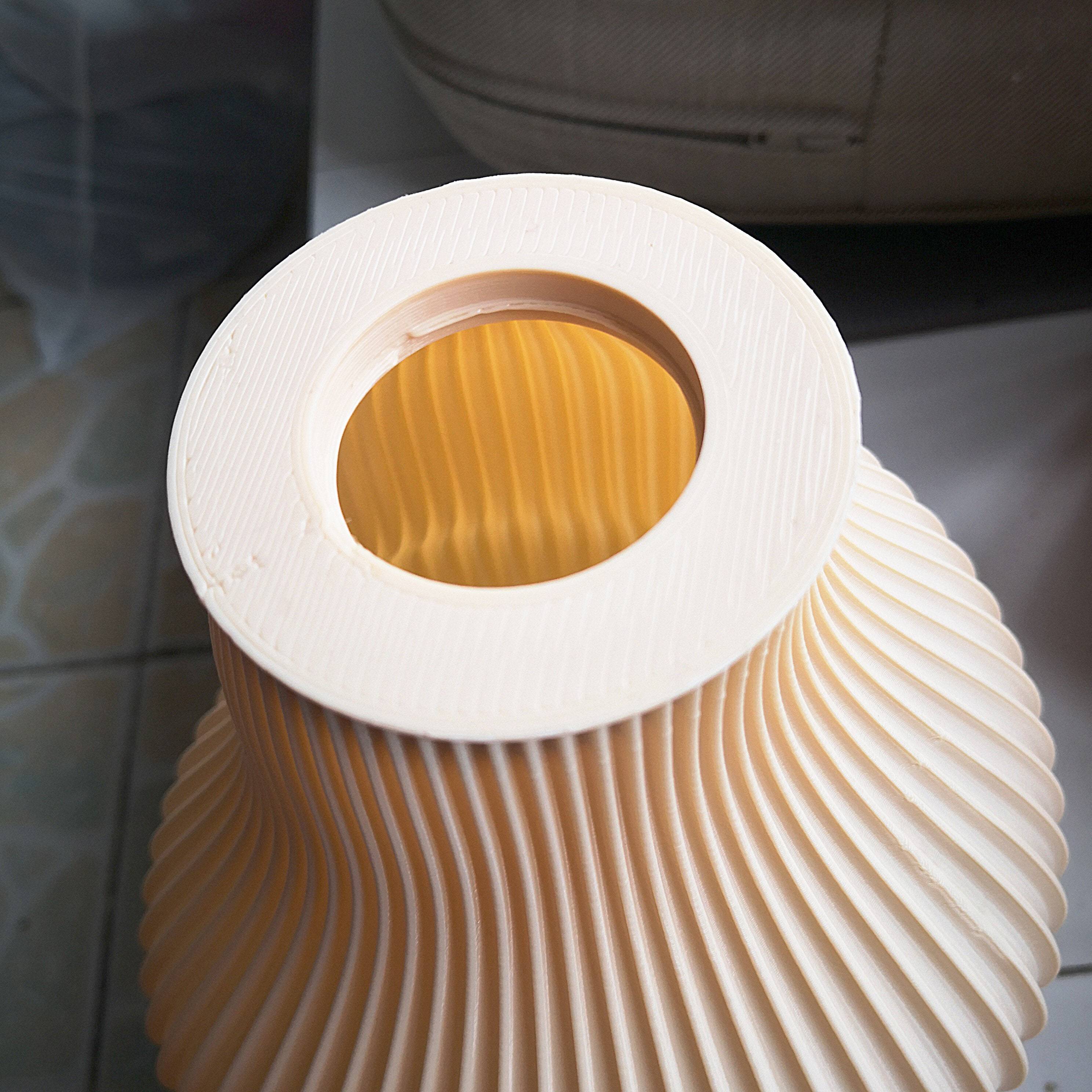 Gefalteter Lampenschirm - 3D gedruckt - angepasst an E27 / E26 Lampenfassung - Retro Stil