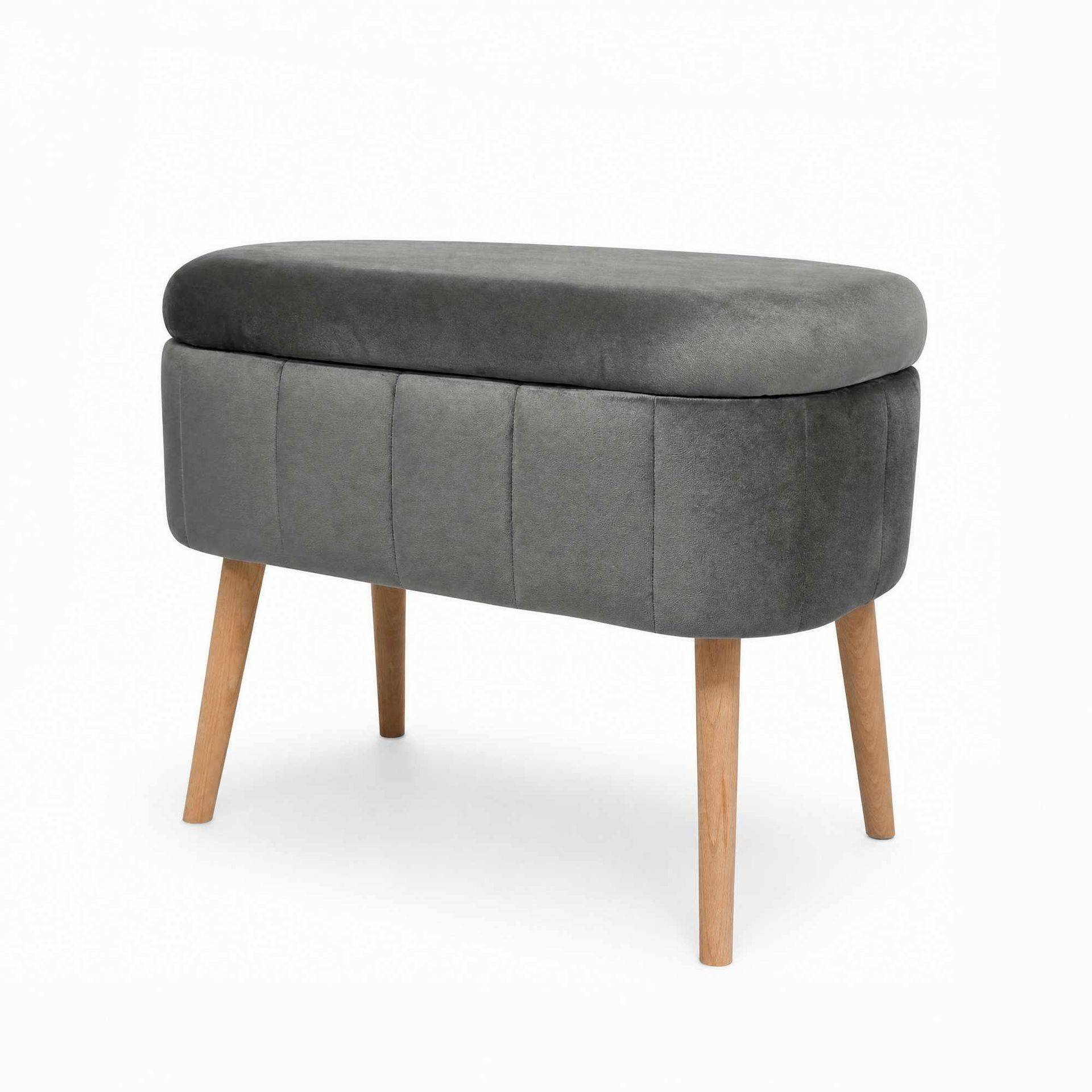 Heba Sittpuff med förvaring 60 cm - Antracit Tyg