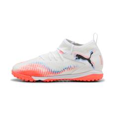 PUMA FUTURE 8 MATCH TT Mid Football Boots Youth, Shoes, White/Black/Glowing Red, 38.5 - Glowing Red - 38.5