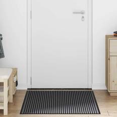 vidaXL Dørmåtte Striped Sort og grå 80 x 120 cm Polypropylen, PVC