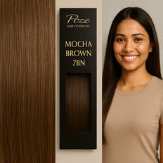 Poze Standard Tape On Extensions - 50g Mocha Brown 7BN - 60cm