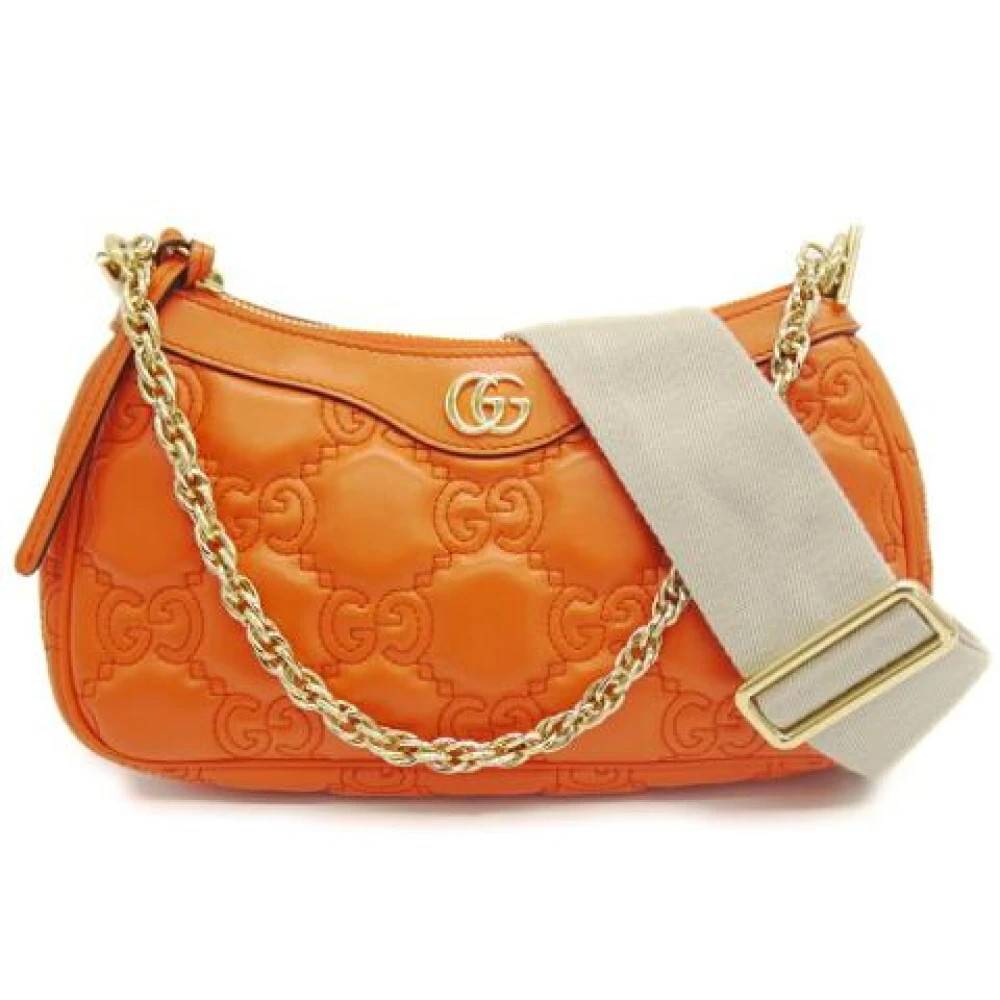 Gucci Vintage Pre-owned Leather Cross Body Bag - Vintage - Dame - Orange - ONE SIZE - Læder