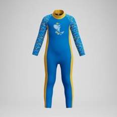 Infant Boys Learn to Swim All-In-One Sun Protection Suit Blue/Yellow