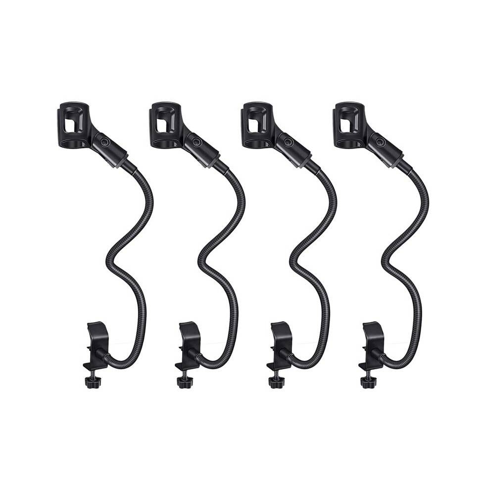 4X Microphone Stand Flexible Gooseneck Desk Clamp Holder Microphone Arm Recording Equipment for Meeting Lecture Podcast