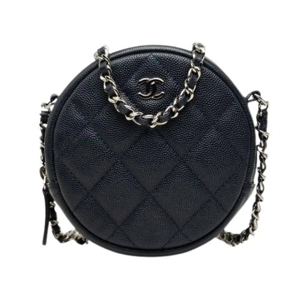 Chanel Vintage Pre-owned Vintage Quilted Crossbody Bag - Vintage - Dame - Blå - ONE SIZE - Uld