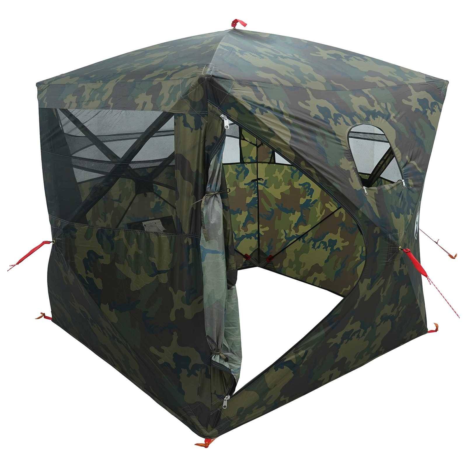 Jagttelt camouflage 143 × 143 × 165 cm - polyester og stål