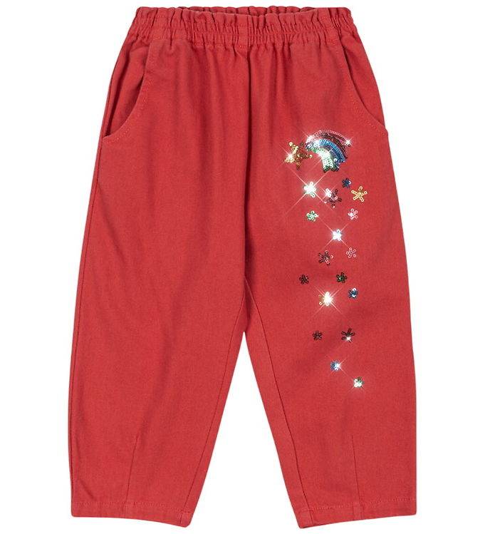 Konges Sløjd Jeans - Magot-paljett Frill - Kardinal - Konges Sløjd - 7-8 år (122-128) - Jeans