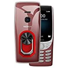 för Nokia 8210 4G ultratunt telefonfodral + ringhållare stativfäste, gelpudding mjukt silikon telefonfodral för Nokia 8210 4G 2,8 tum (RedRing-T)