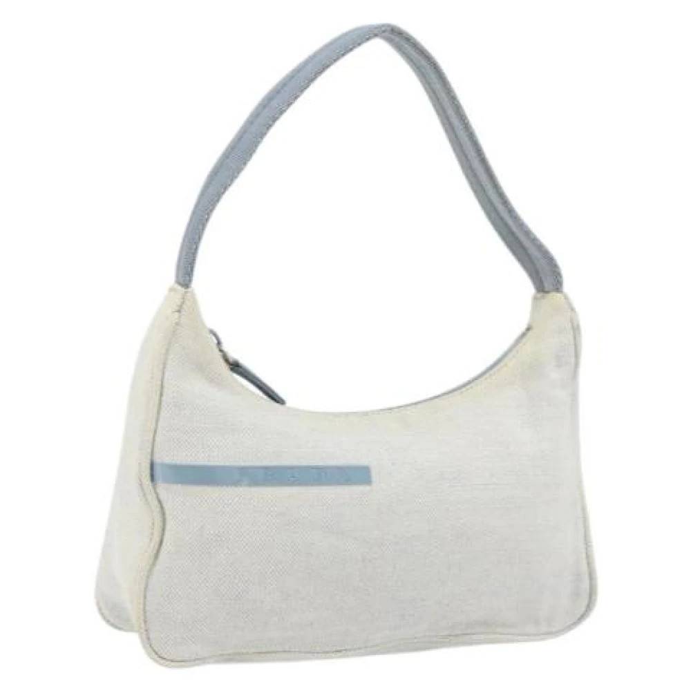 Prada Vintage Pre-owned Vintage Canvas Skuldertaske - Vintage - Dame - Grå - ONE SIZE - Uld