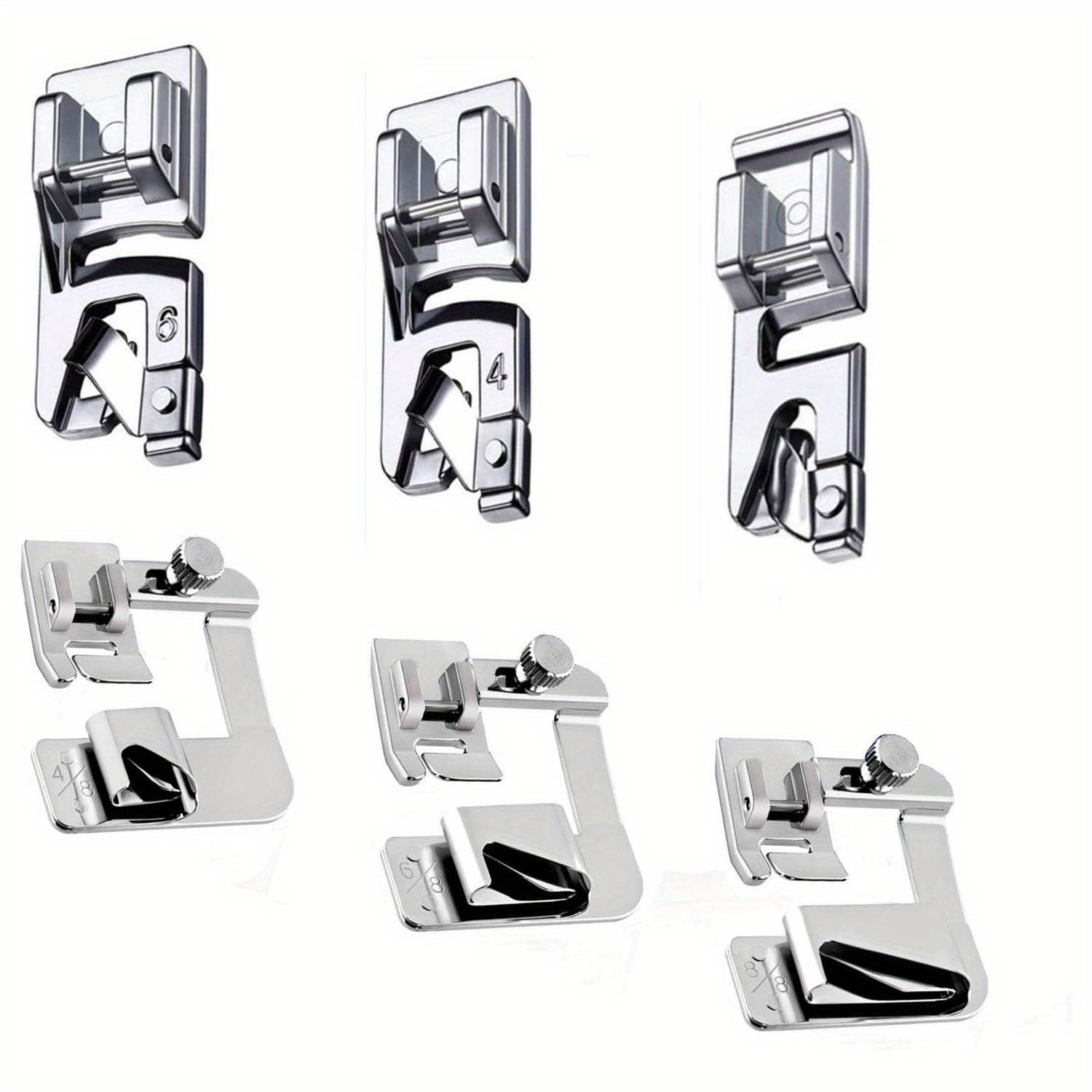 TEMU 6pcs Foot Kit For Brother Singer Low Shank Sewing Machine With Rolled Edge Presser Feet