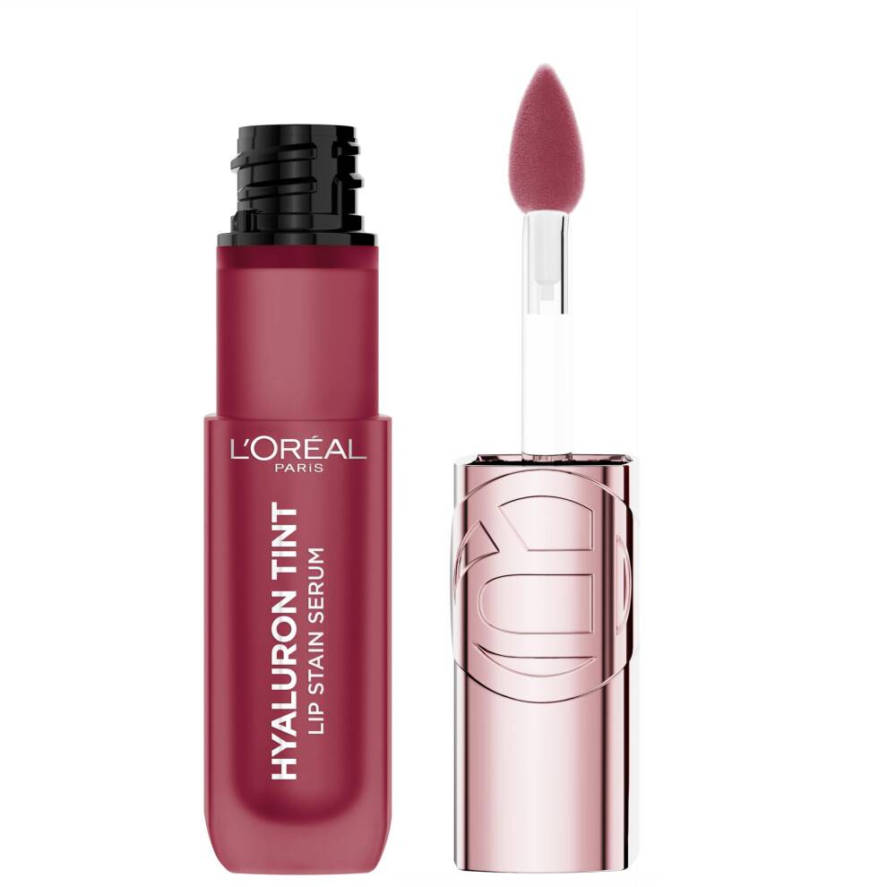 L'Oreal Paris Hyaluron Tint Läppfärgserum, Långvarig, Fuktgivande Läppmakeup med Hyaluronsyra, 490 Berry Jolie