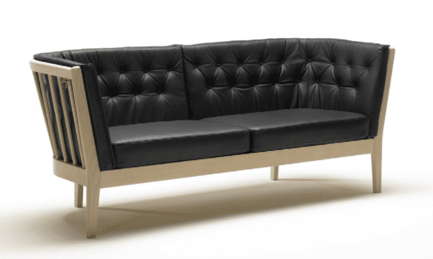 Stouby Maria 3 pers. sofa, læder Madrid Cognac Sæbebehandlet Eg.