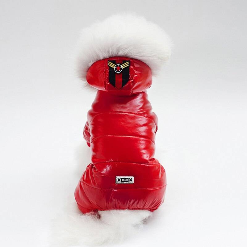 Vattentäta sällskapsdjur hundkläder för små hundar vinter varm hund hoodie kappa jackor valp katt jumpsuits chihuahua mops kläder outfits - Röd / S