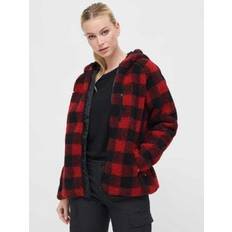 Lumberjacka teddyfleece svart/röd - Dam