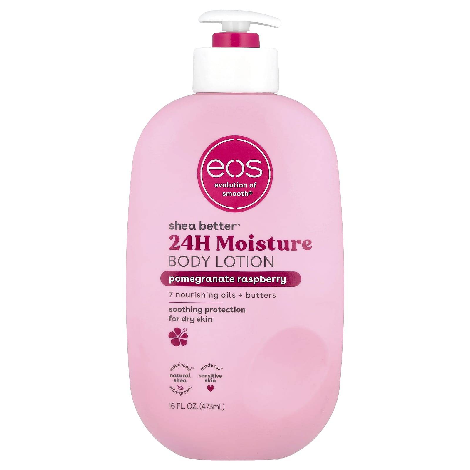 Shea Better™, 24H Återfuktande Kroppslotion, Granatäpple Hallon, 473 ml (16 fl oz)