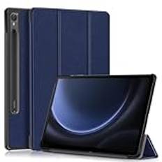 Fodral till Samsung Galaxy Tab S9 FE SM-X510/SM-X516 11 tum, smalt stöttåligt stativ folio smart fodral skyddande hårt skal för Samsung Galaxy Tab S9 FE 10,9 tum surfplatta med automatisk sov/vakna