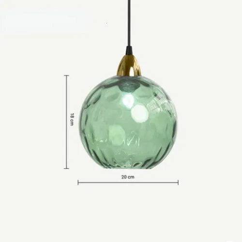 LumiSphere Pendellampa – Elegant Glaskula Belysning - Ljusgrön / Varmt ljus