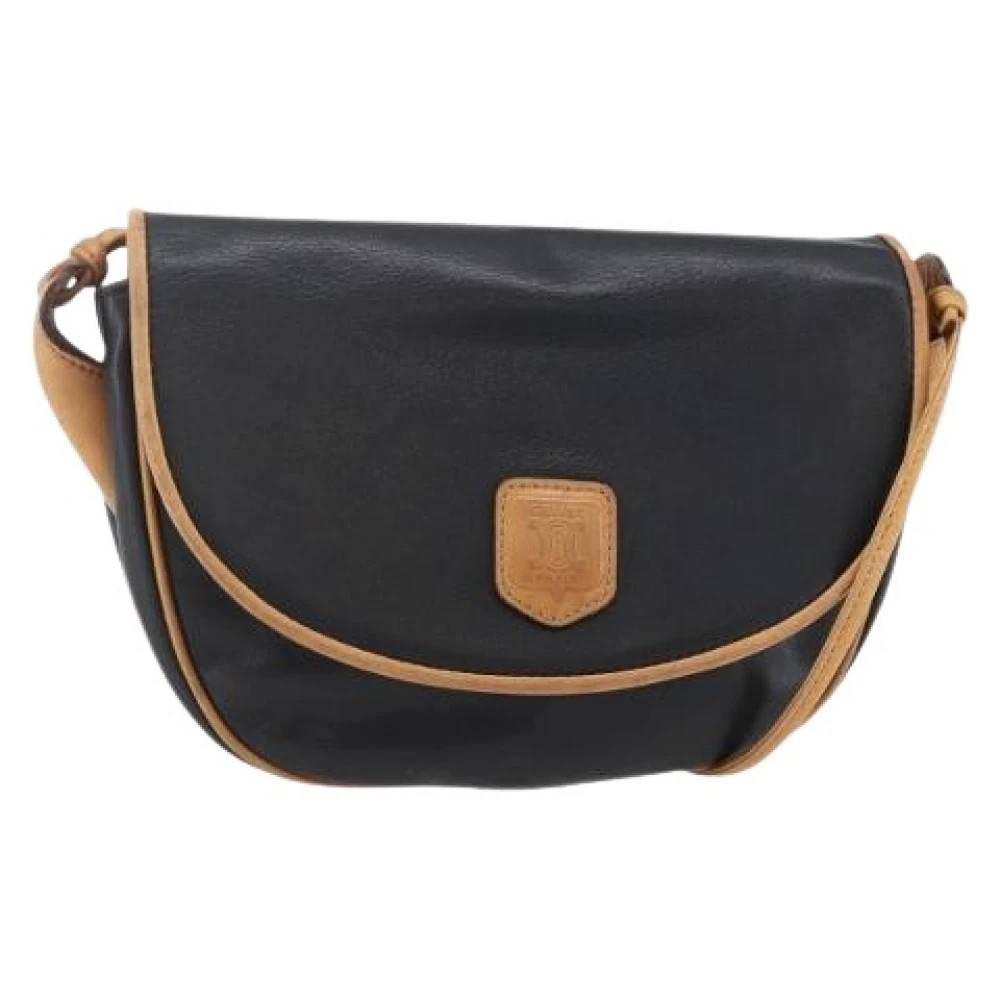 Celine Vintage Pre-owned Læder Crossbody Taske - Vintage - Dame - Sort - ONE SIZE - Læder