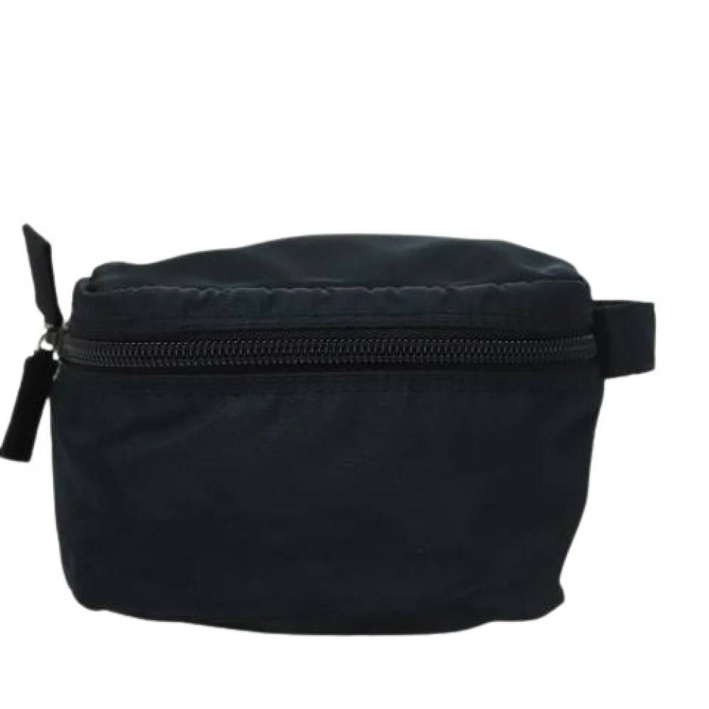 Prada Vintage Pre-owned Zip Around Toiletry Bag - Vintage - Dame - Blå - ONE SIZE - Nylon