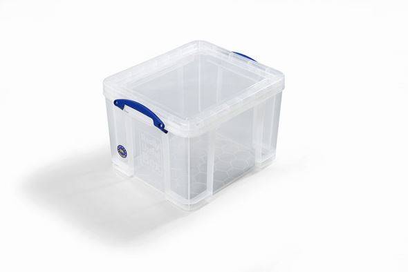 Plastkasse Benjamin, med låg, vol 35 l, LxBxH 480 x 390 x 310 mm