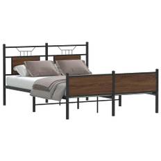 vidaXL Sängram utan madrass brun ek 137x190 cm konstruerad trä