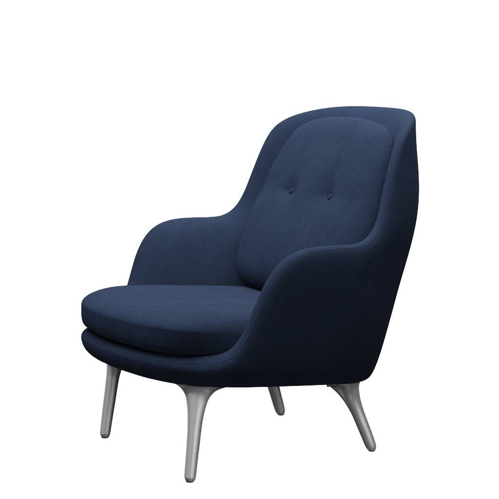 Fri Lænestol m. stel i aluminium fra Fritz Hansen Christianshavn - 1155 Dark Blue - Jacobsen Plus
