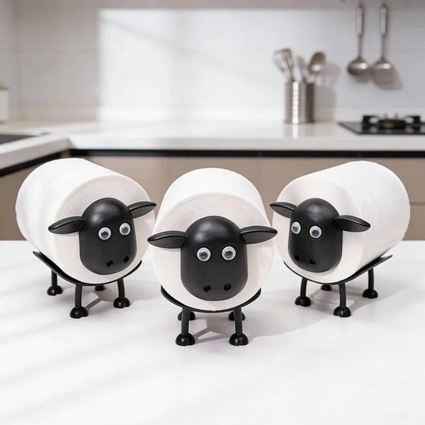Toilet Paper Holders - Bathroom Roll Up Holder and Accessories-Independent Toilet Paper Holder - Black Sheep Design