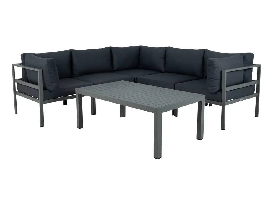 Venture Design Copacabana sofagruppe Khaki med grå hynde 3 hjørne, 2 midtdel & bord 120 x 70 cm
