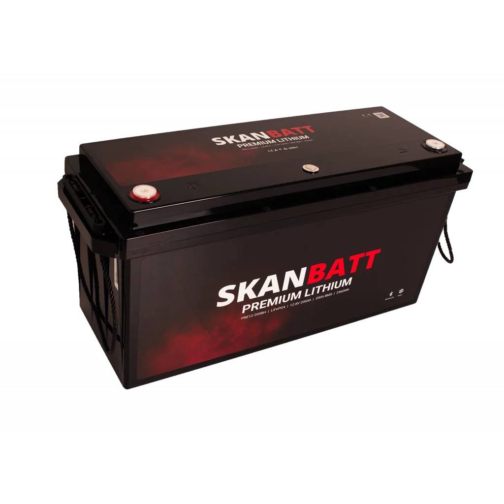 SKANBATT Premium Lithium 12V 200Ah 200A BMS Bluetooth HEAT