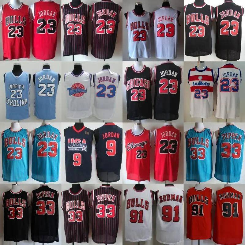 Chicago Bulls 23 Michael Jordan Basketball Jersey Men Women Cotton Sports Uniform Paris All-Star Dream Team UNC Finals Edition