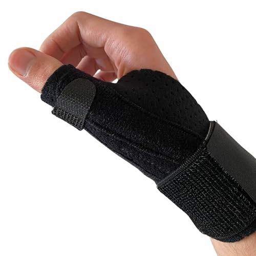 DALLAR Ergonomische Daumenschiene rechts & links – Verstellbare Daumenorthese bei Rizarthrose, de-Quervain-Syndrom, Sehnenscheidenentzündung, Arthrose – Stabilisierende Daumenbandage mit 2 Schienen