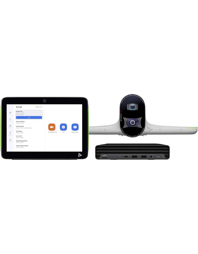 POLY|HP Studio Large Room Bundle for Zoom Rooms: Studio E70 Smart Camera and HP PC w/TC10 (ABB)