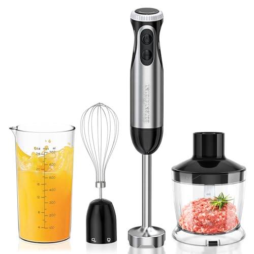 Bonsenkitchen Stavmixer 4-i-1, 1000W, 20 justerbara hastigheter + Turbo