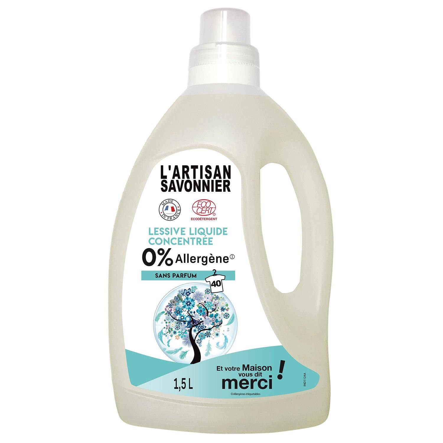 L'Artisan Savonnier Flytande Tvättmedel Parfymfritt, 1,5 L