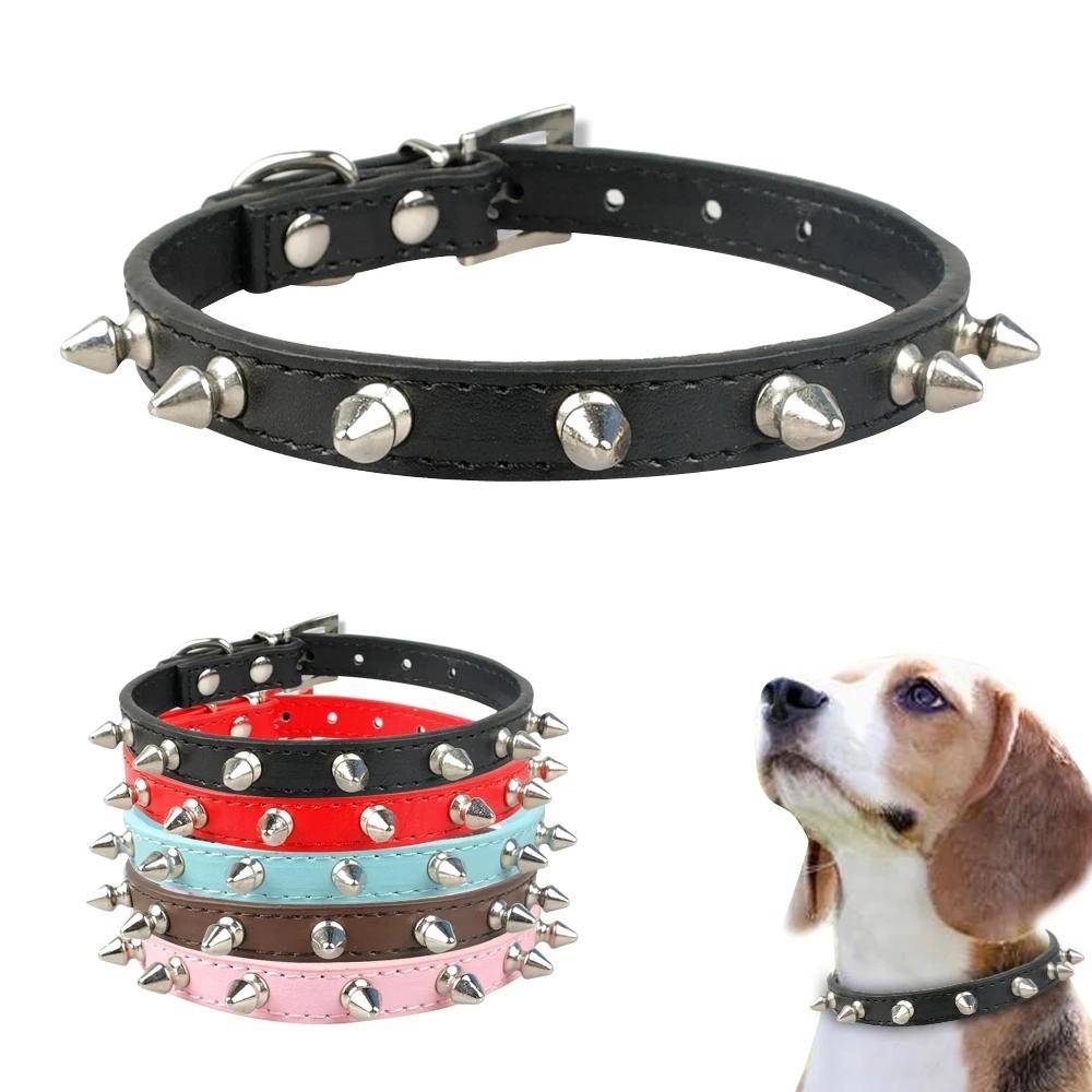 1 rad söta nitar Dubbade hundhalsband Valp katthalsband för små hundar gul