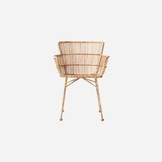 Dining table chair, hdcuun, nature - Nature / Rattan , Frame: Iron / l: 60 cm, w: 62 cm, h: 80 cm