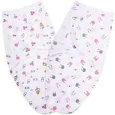 Vicloon linda filt 0-3 månader, paket med 2 Swaddle Filtar av 100% ekologisk bomull, säkerhet, universal justerbar linda för spädbarn, bebisar, nyfödda, röd + rosa