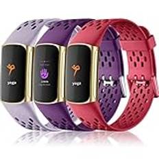 Epova Kompatibel med Fitbit Charge 5 rem/Fitbit Charge 6 rem för kvinnor och män, mjukt andningsbart justerbart vattentätt ersättningsarmband kompatibelt med Charge 5 rem / Charge 6 rem