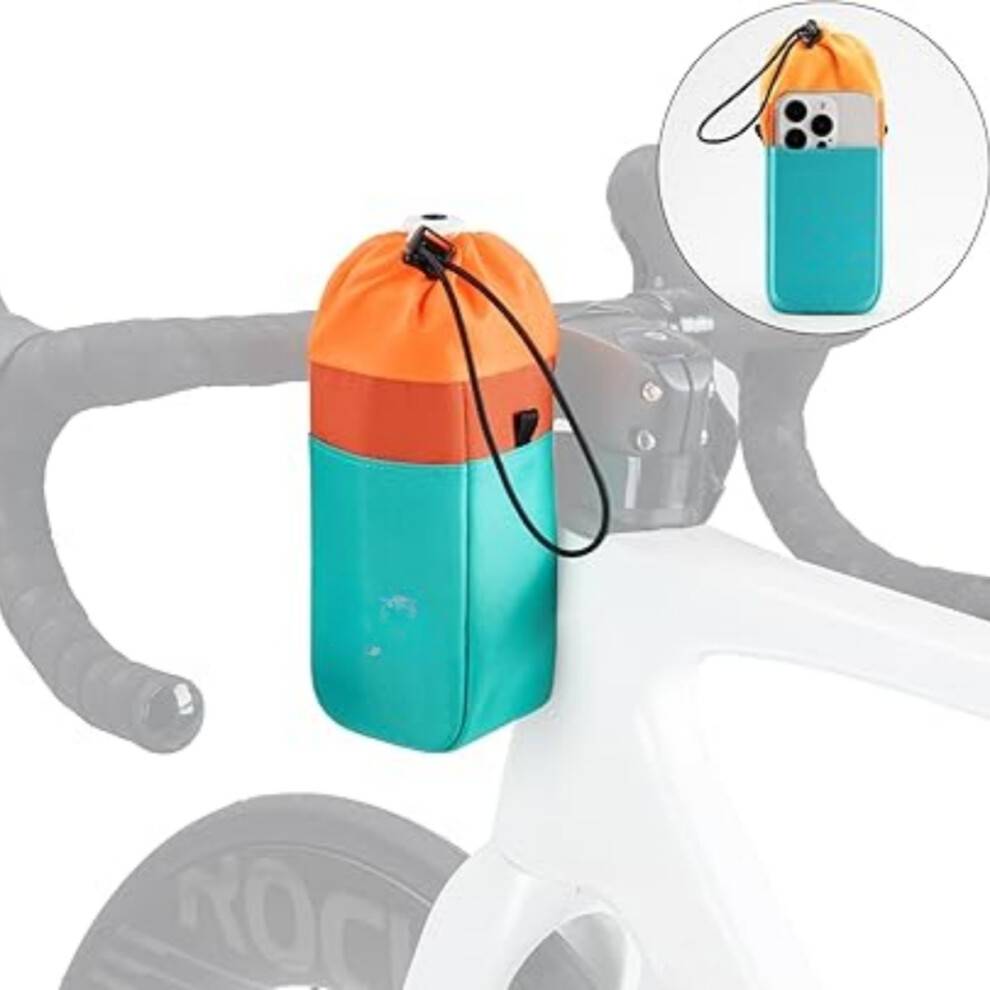 Cykelvandflasketaske, vandtaske, snøretaske, vandkop, snøretaske på forreste styr, foldbar cykeltaske