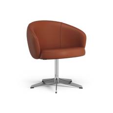 Rondino Snurrfåtölj | Läder - Krom, Aluminium, Svart, Brun, Natur, Orange, Röd, Grå, Vit, Beige