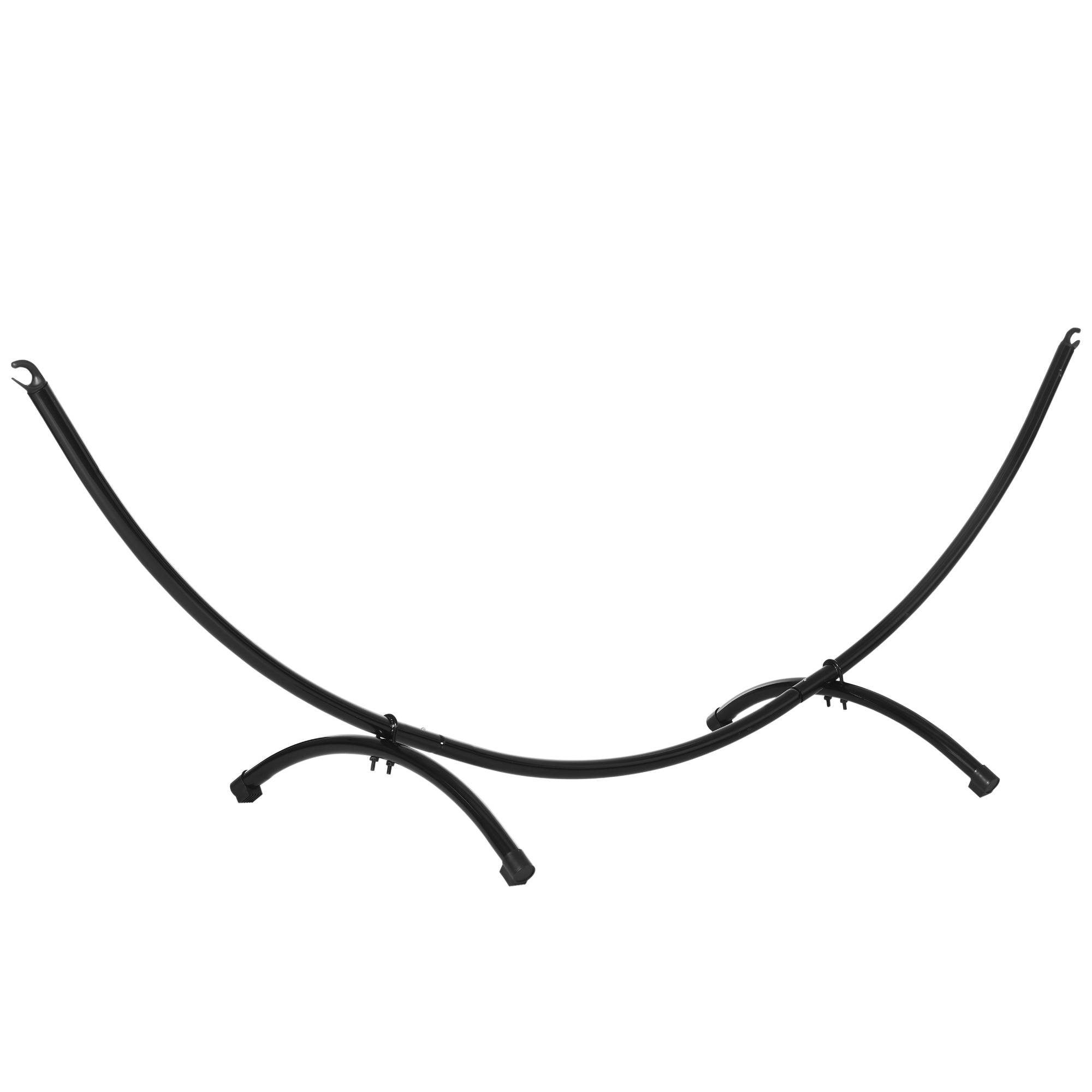 Udendørs hængekøjestativ i stål, 300 cm x 90 cm x 100 cm, med træksnor, op til 120 kg, hængestolstativ til have, strand, camping, sort