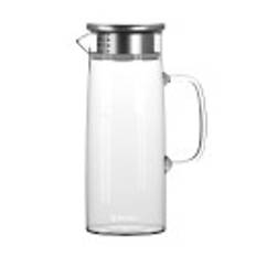 Glaskaraffel med låg i rustfrit stål, 1L - Zokura