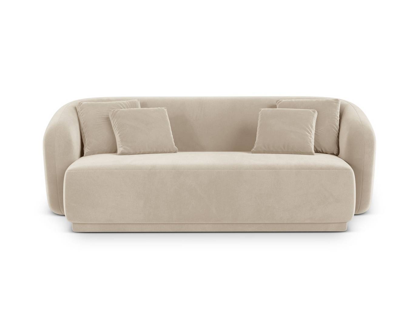 Cosmopolitan Design sammetssoffa, "Gomera", 2-sits, 180 × 93 × 74 cm, Salvador, svarta plastben