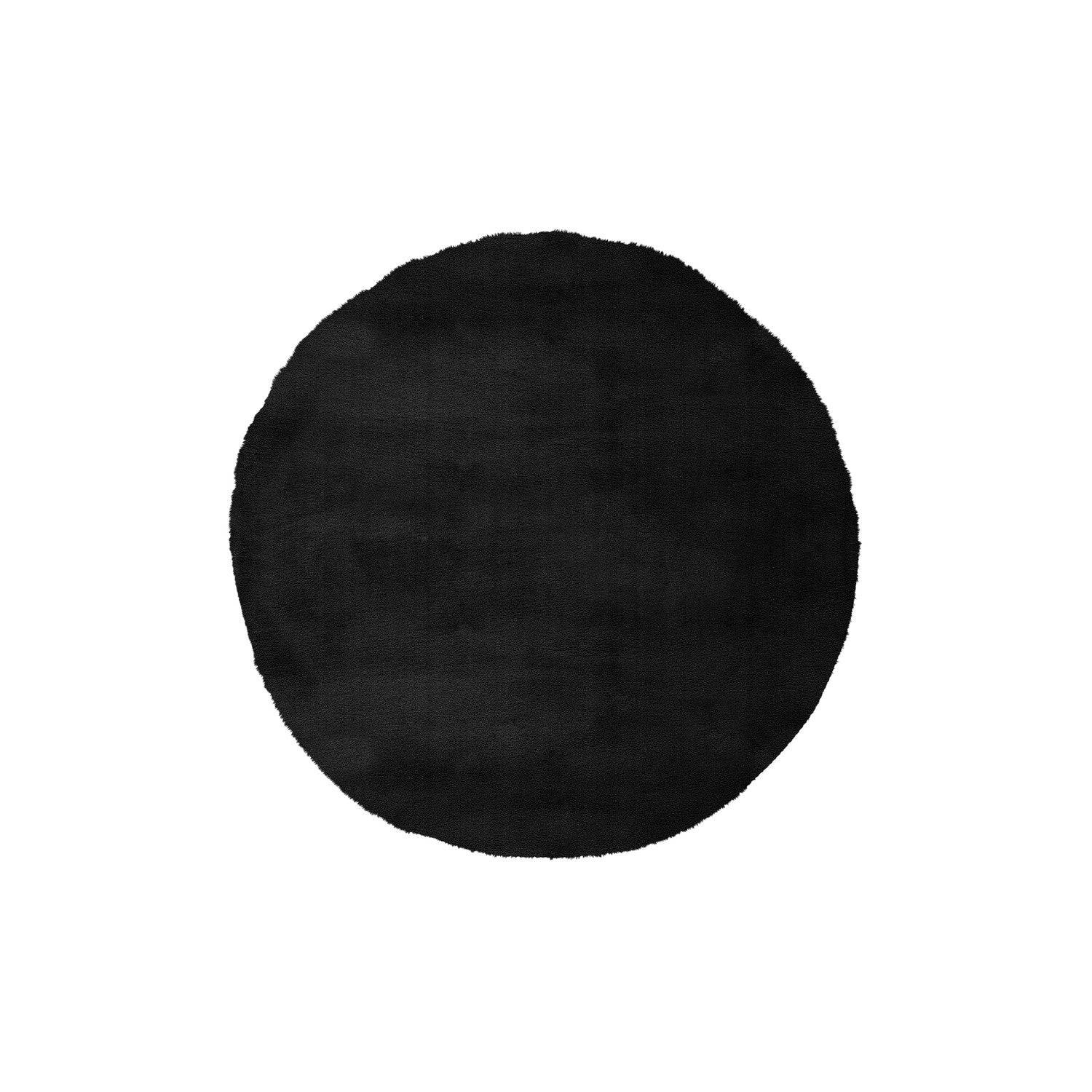 Chaplin 545 Blødt Indendørs Tæppe I Kort Luv - Rund / 80 x 80 cm / Sort