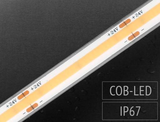 LED Strip 24V DC 10W COB 4000K RA90, 5M, IP67