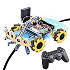 ZUYEJUU Linje spårningshinder undvikande mecanum hjulrobot med PS2 RC Robotteknik STAM Leksak passar for Arduino Starter Kit Smart Car