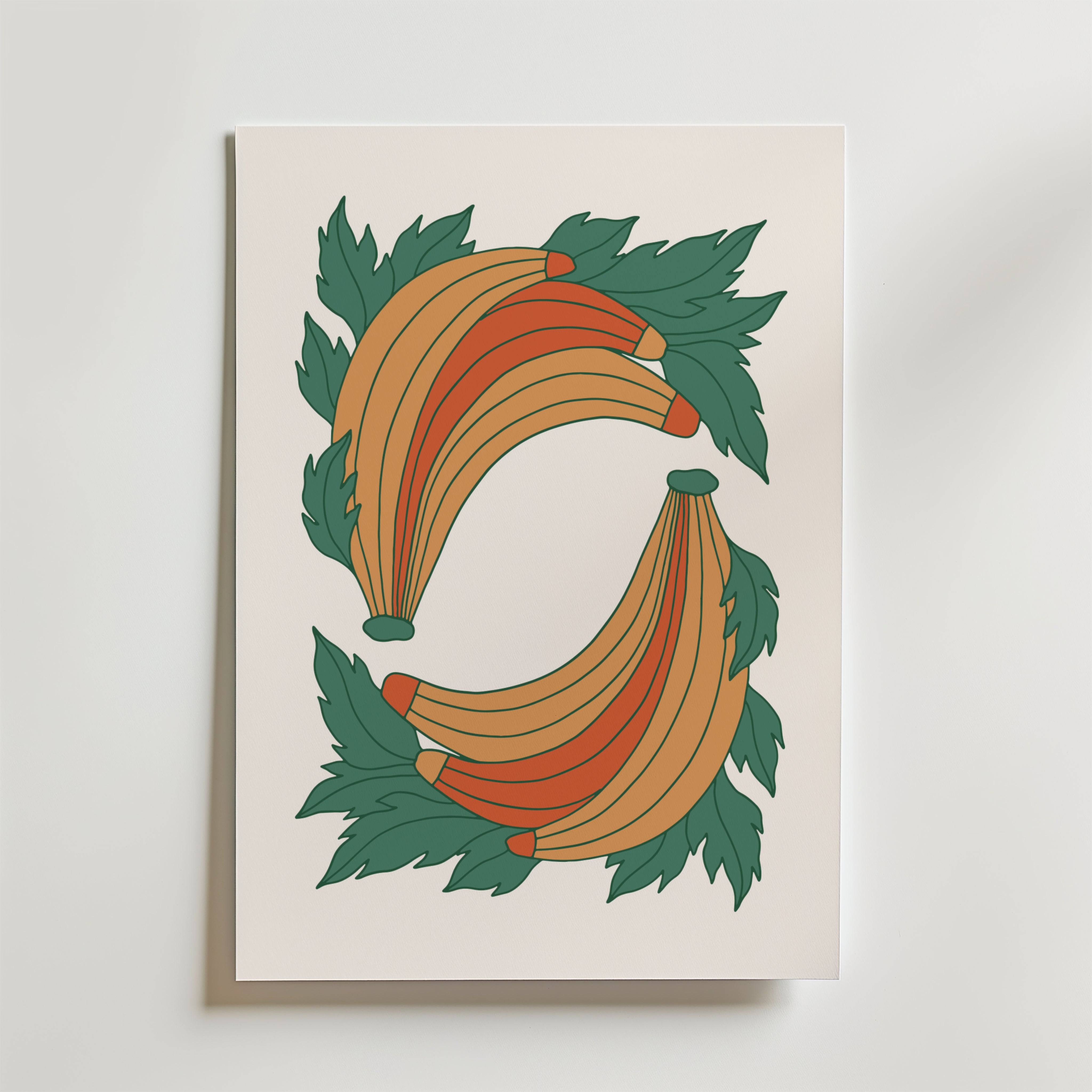 Botanical Curve Harmony Poster - Premium Canvas 21x30 cm