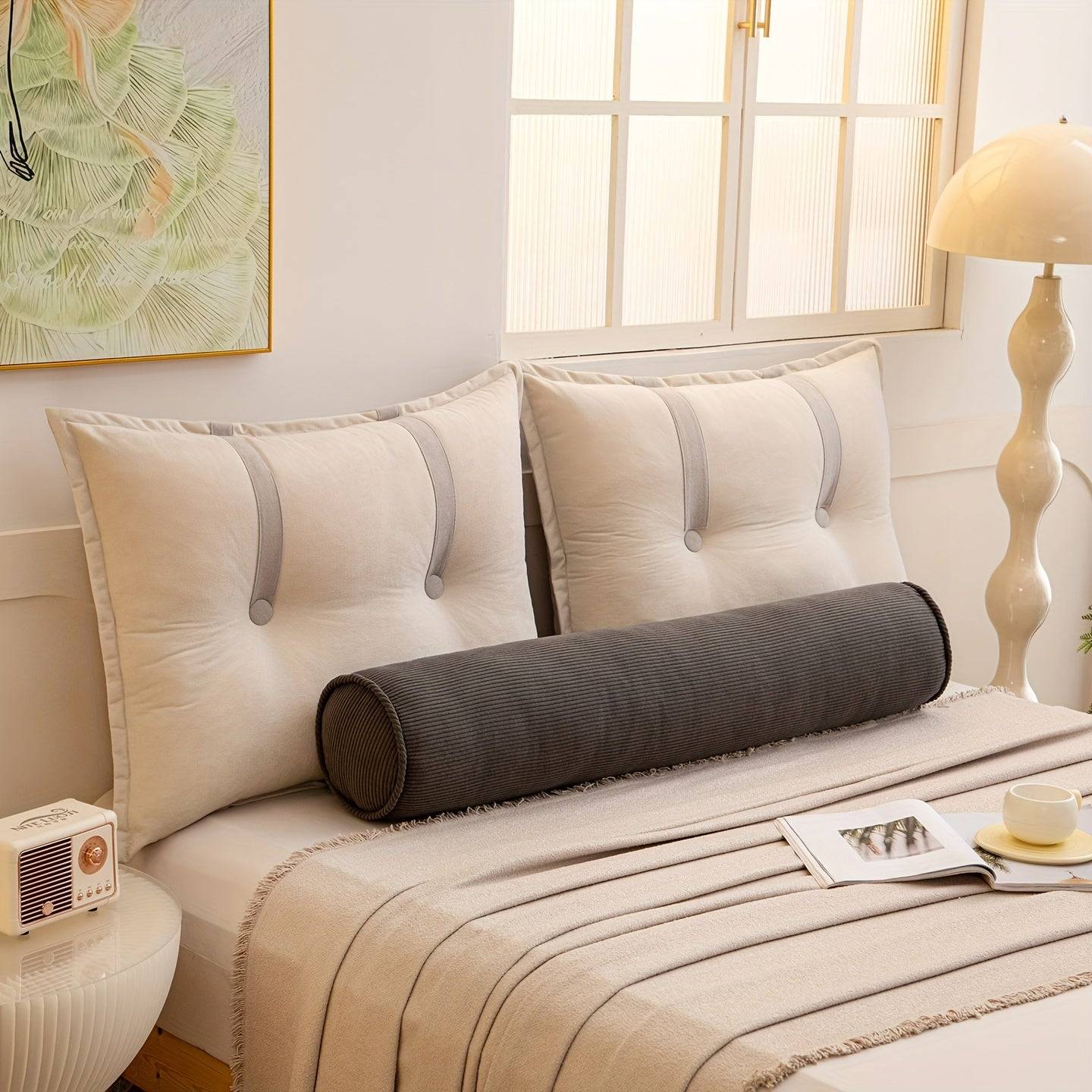 1pc Ultra-Soft Fresh Color Body Pillow - Double-Sided Breathable Comfort Maternity Support for Side - Dark Gray / 20cm*100cm