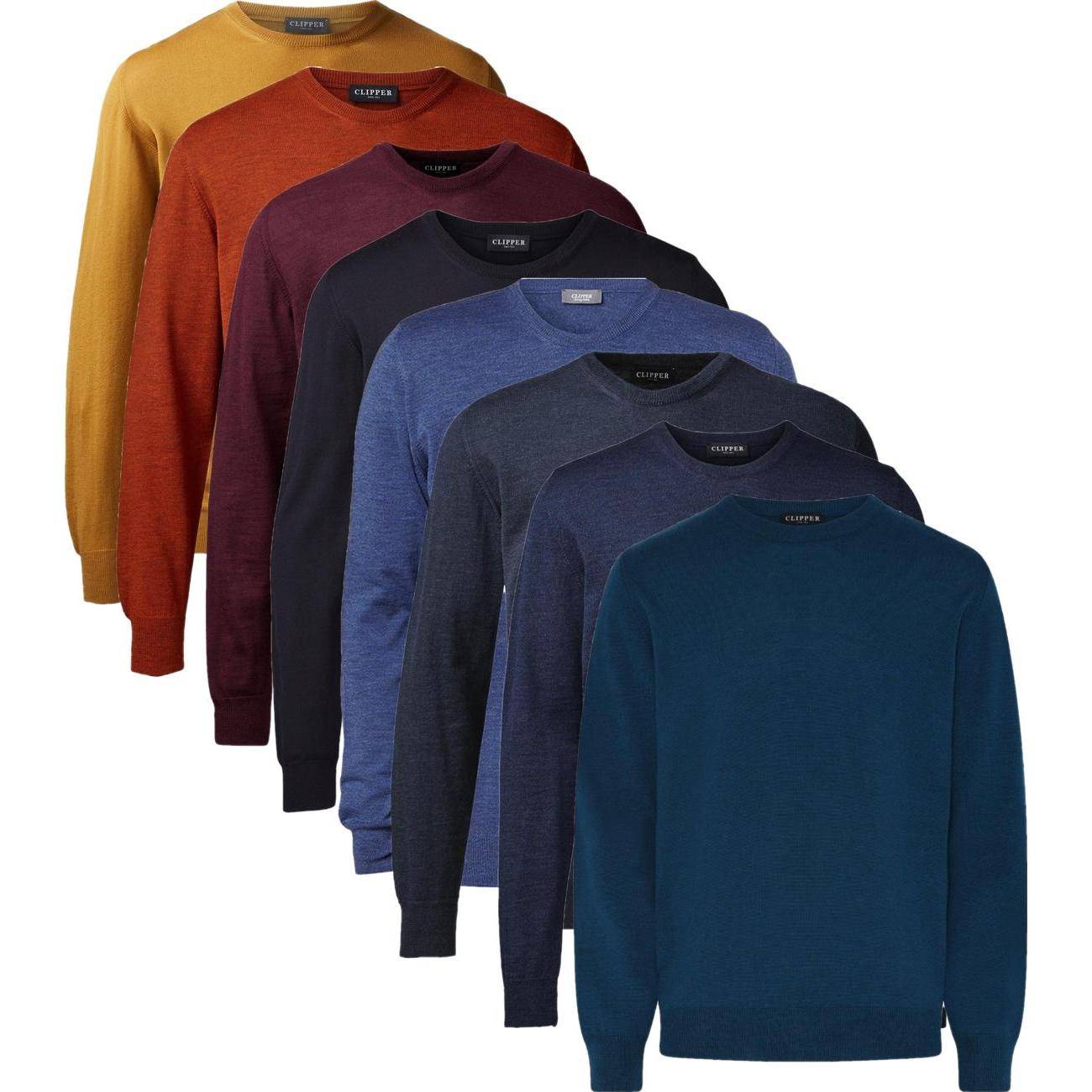 Clipper 50101 milan pullover o neck Herre Chocolate Espresso Melange 4XL